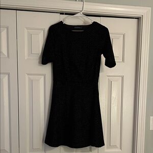 Elegant Black Polka Dot Dress